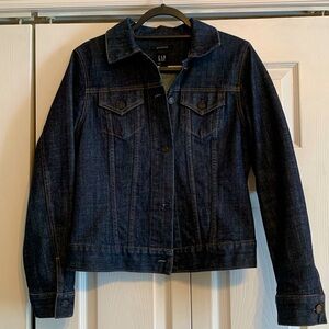 Gap, dark denim Jean jacket with stretch, size Medium, EUC